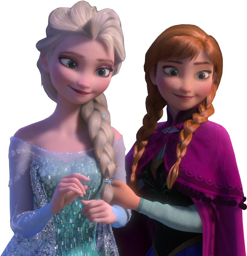 Elsaand Anna Frozen Sisters PNG Image