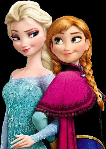 Elsaand Anna Frozen Sisters PNG Image