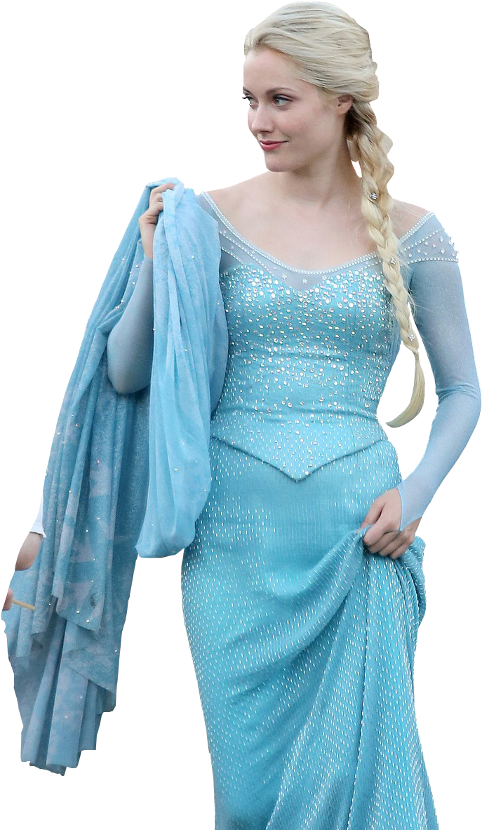 Elsain Sparkling Blue Gown PNG Image