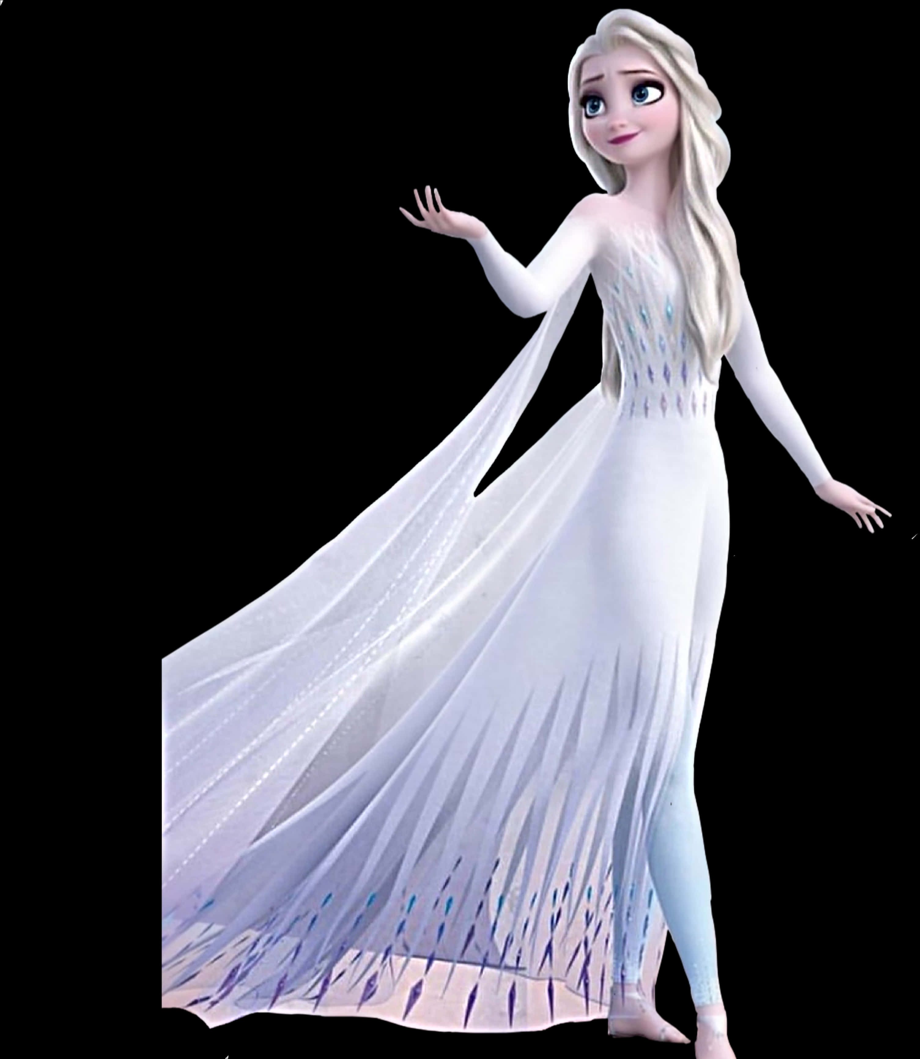 Elsain White Gown Frozen PNG Image