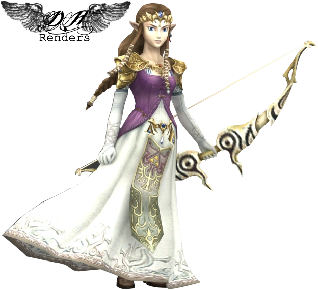 Elven Princess With Magical Bow PNG Image