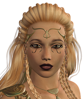 Elven Queen Portrait PNG Image