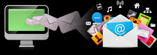 Email Communication Concept PNG Image