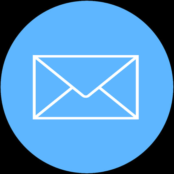 Email Envelope Icon Blue Background PNG Image