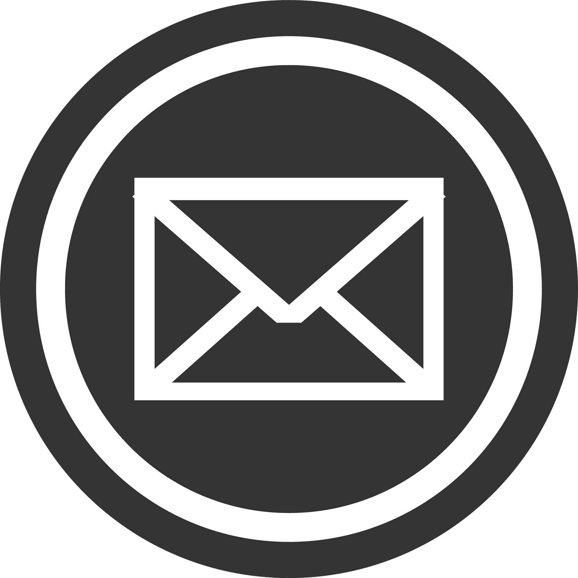 Email Icon Blackand White PNG Image