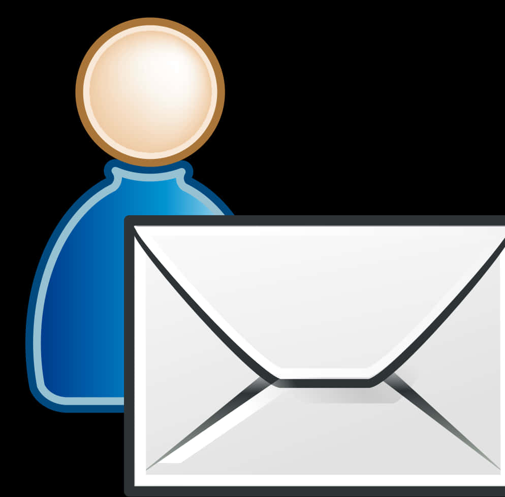 Email Iconwith Person Figure PNG Image