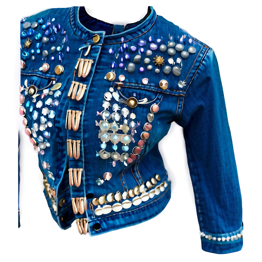 Embellished Denim Jacket Png War93 PNG Image