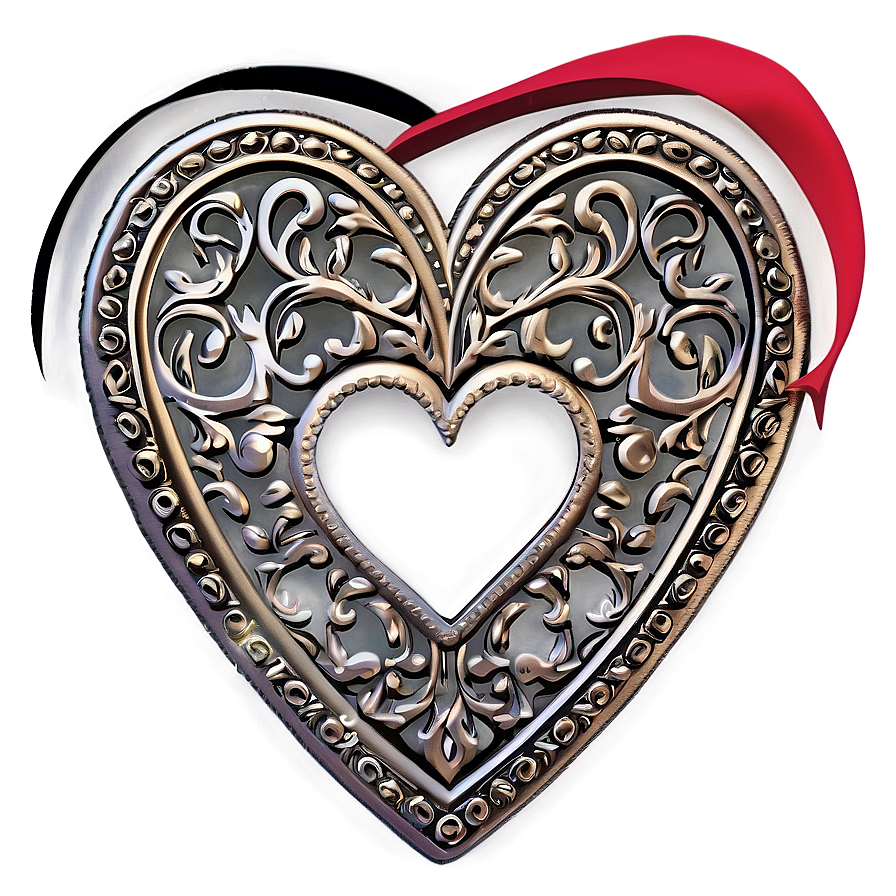 Embossed Heart Outline Png Auw PNG Image