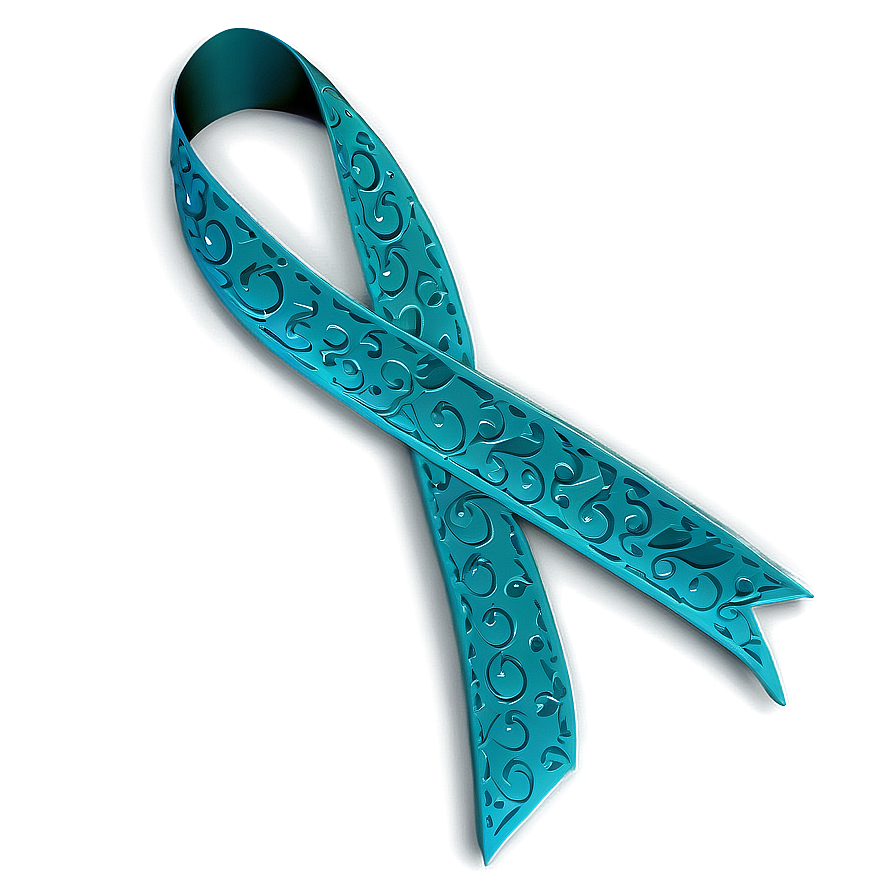 Embossed Teal Ribbon Graphic Png 83 PNG Image