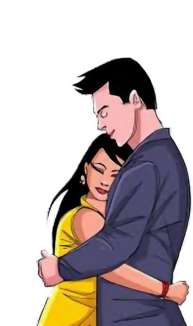 Embracing Couple Illustration.png PNG Image