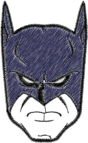 Embroidered Batman Mask Design PNG Image