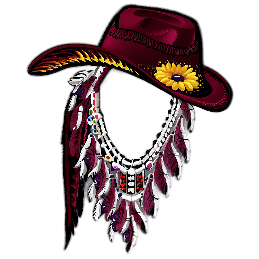 Embroidered Cowgirl Hat Png 06132024 PNG Image