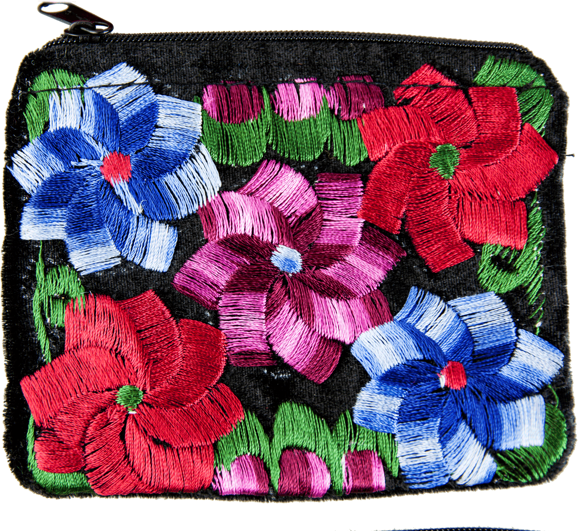 Embroidered Floral Coin Purse PNG Image