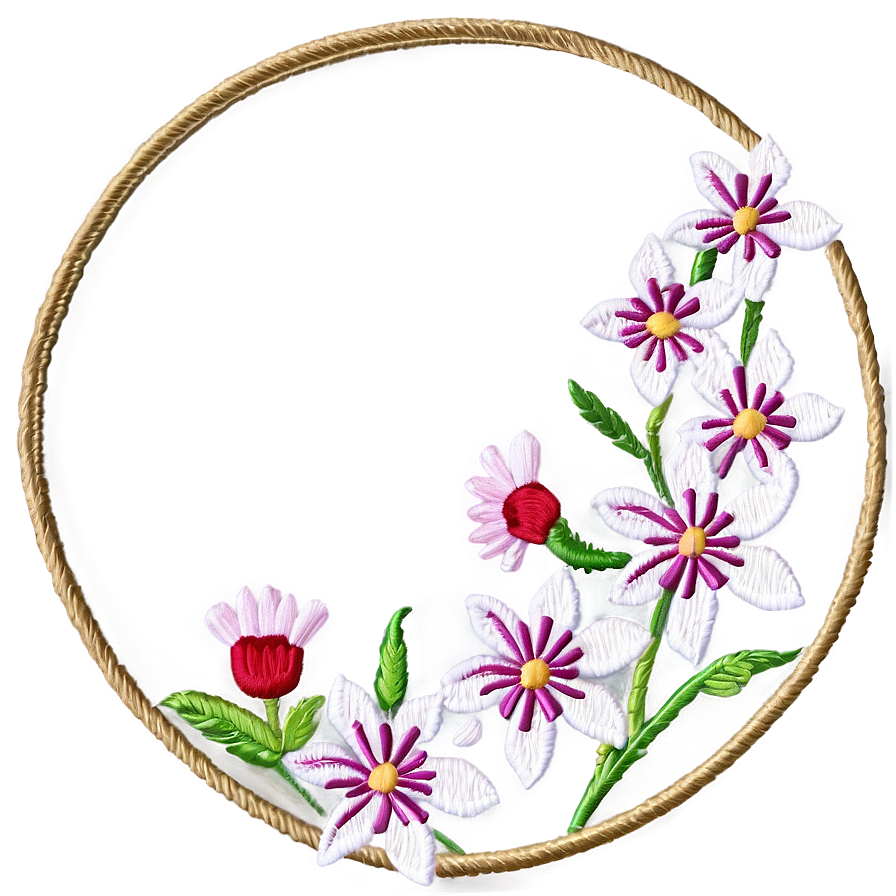 Embroidered Flower Circle Png 58 PNG Image