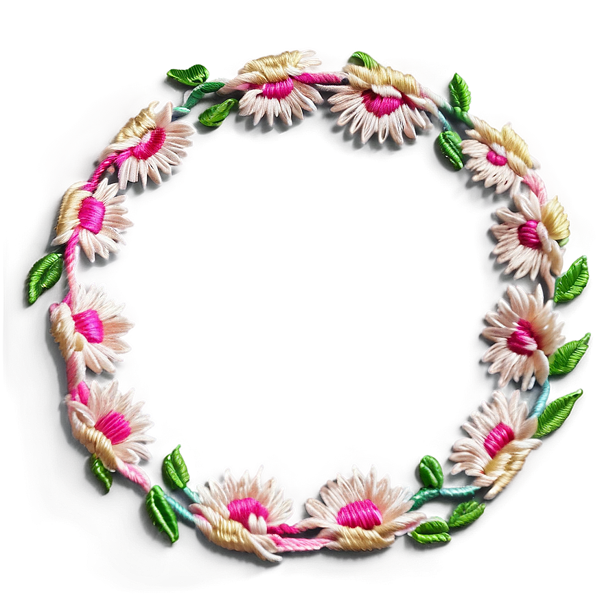 Embroidered Flower Circle Png Aki PNG Image