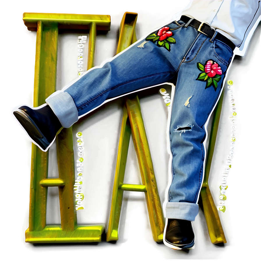 Embroidered Jean Png 11 PNG Image