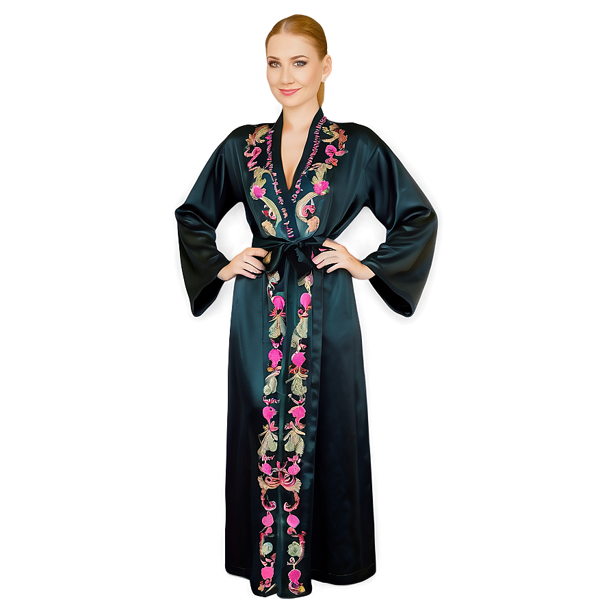 Embroidered Maxi Robe Png Itf79 PNG Image