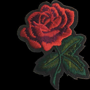 Embroidered Red Rose Patch PNG Image