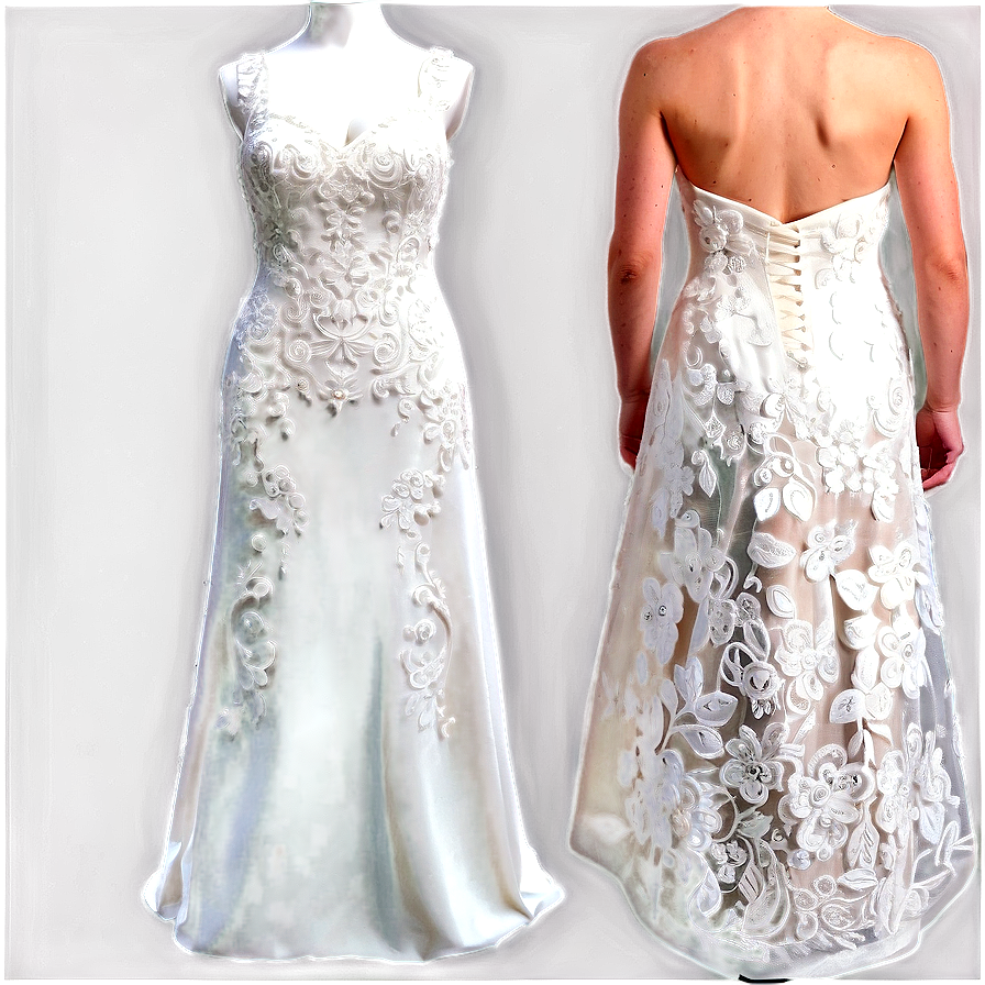 Embroidered Wedding Dresses Png Dtf PNG Image