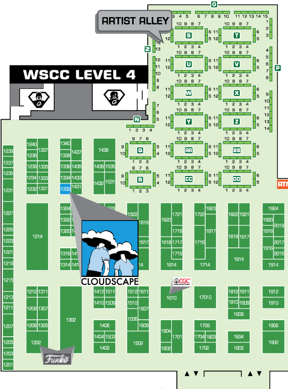 Emerald City Comic Con Artist Alley Map PNG Image