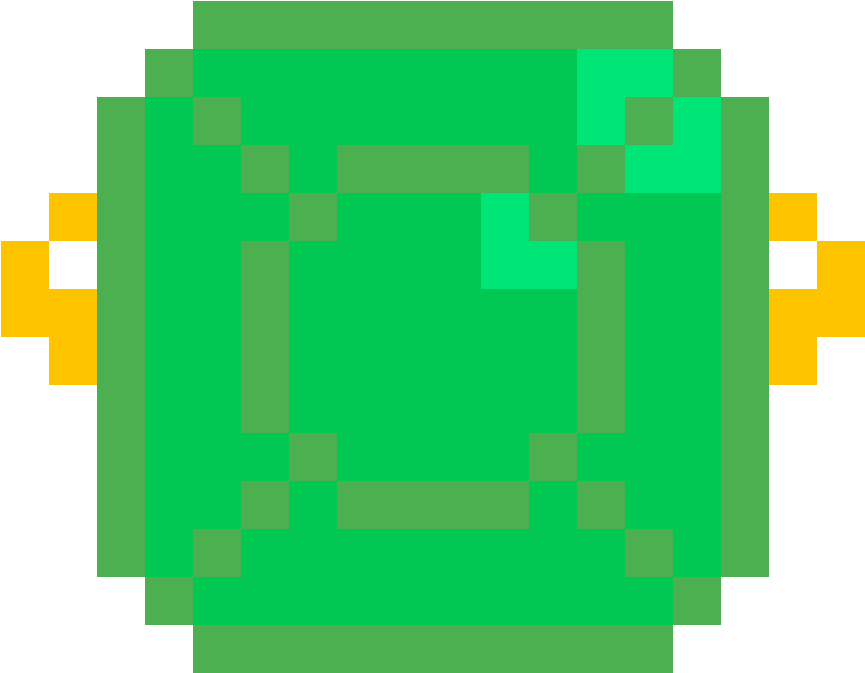 Emerald Gemstone Pixel Art PNG Image