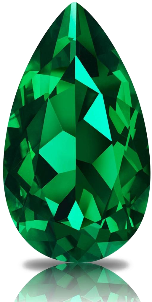 Emerald Gemstone Reflection PNG Image