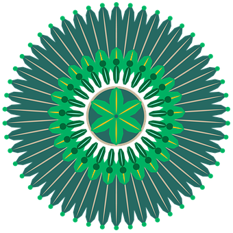 Emerald_ Geometric_ Mandala_ Art PNG Image