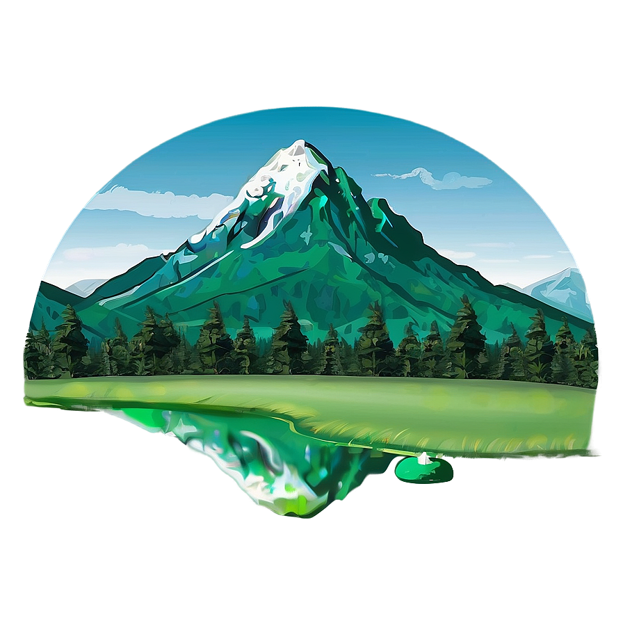 Emerald Mountain Scene Png 2 PNG Image