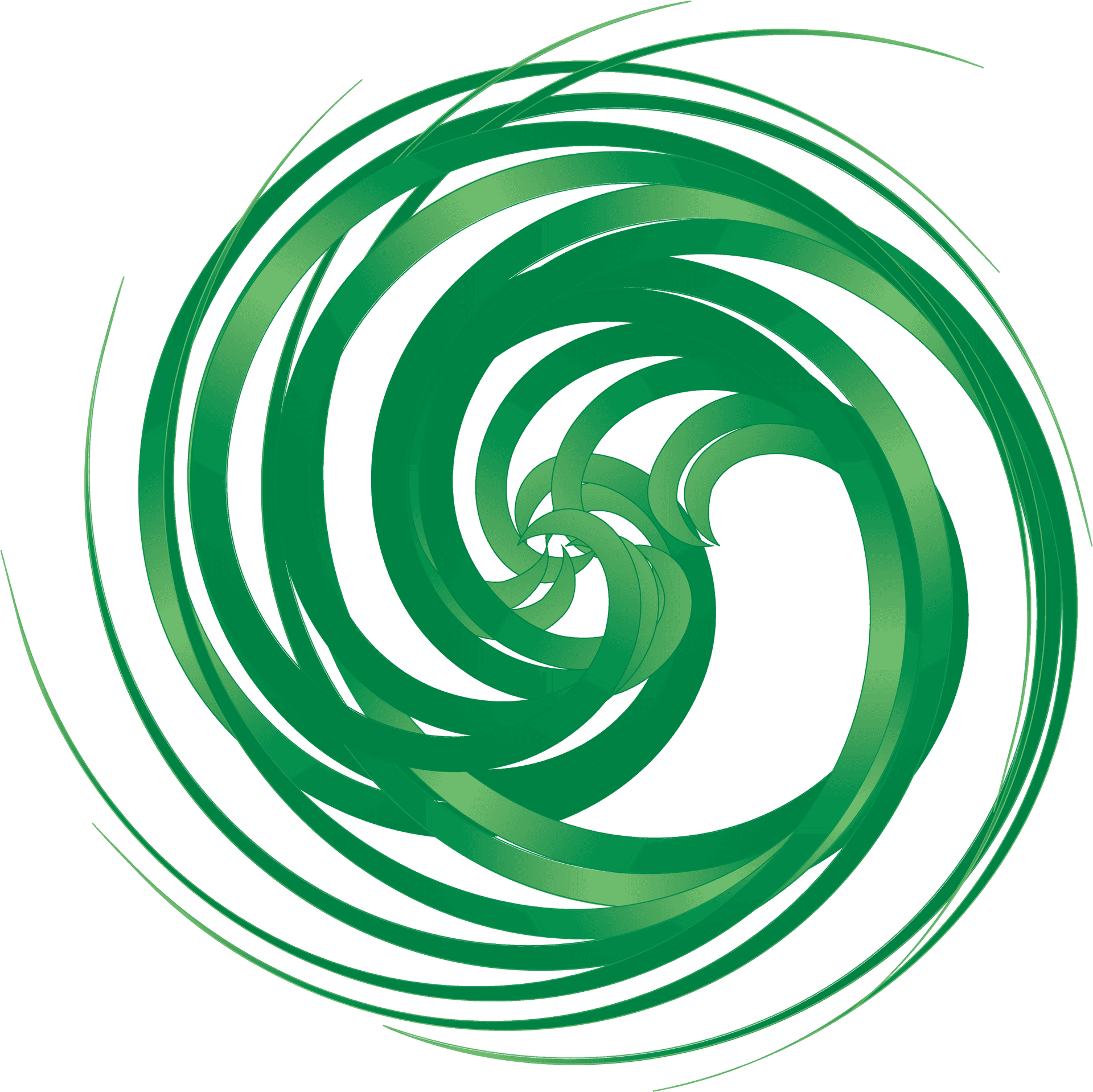 Emerald Spiral Abstract PNG Image