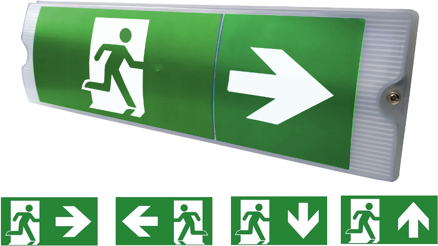 Emergency Exit Signwith Arrow PNG Image