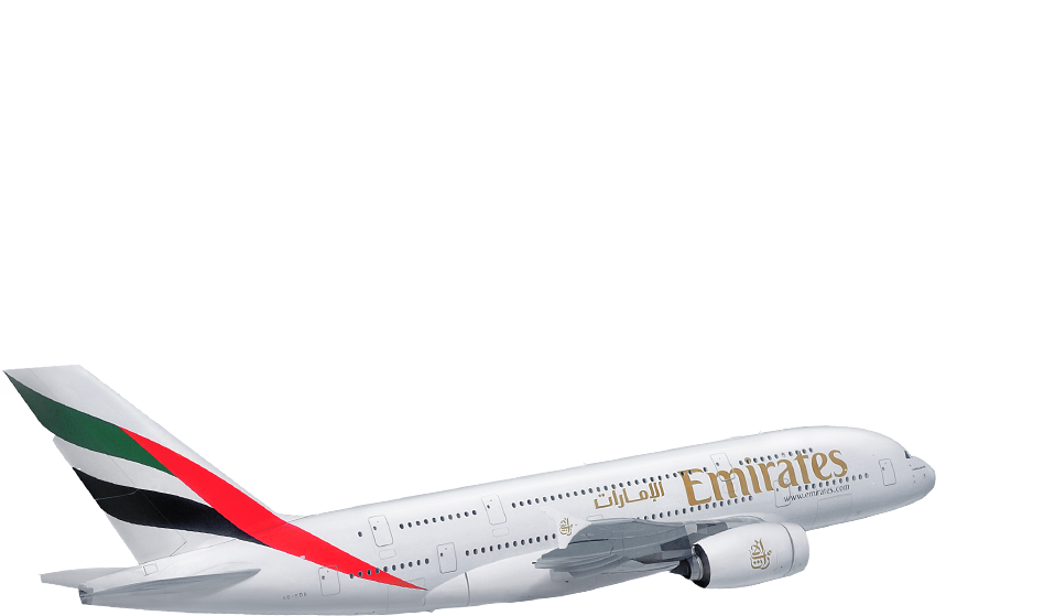 Emirates Airplane Multilingual Search Concept PNG Image