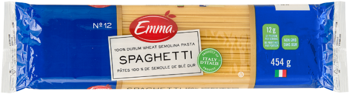 Emma Spaghetti Durum Wheat Semolina Pasta Package PNG Image