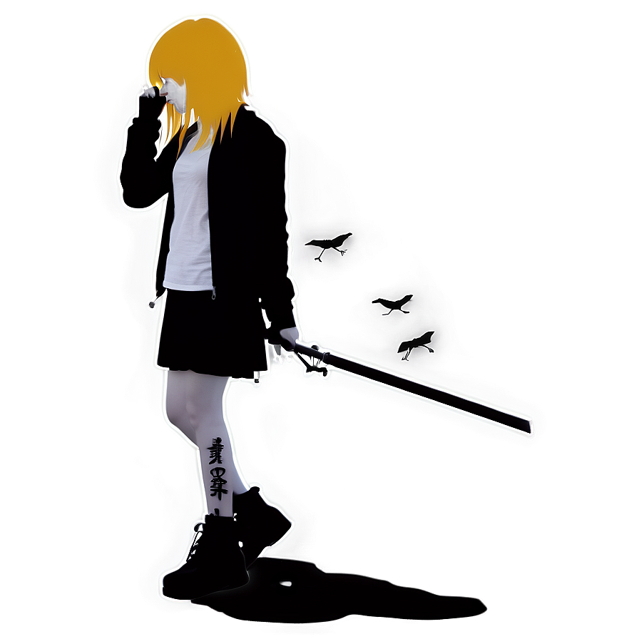 Emo Girl Silhouette Png Rcv PNG Image