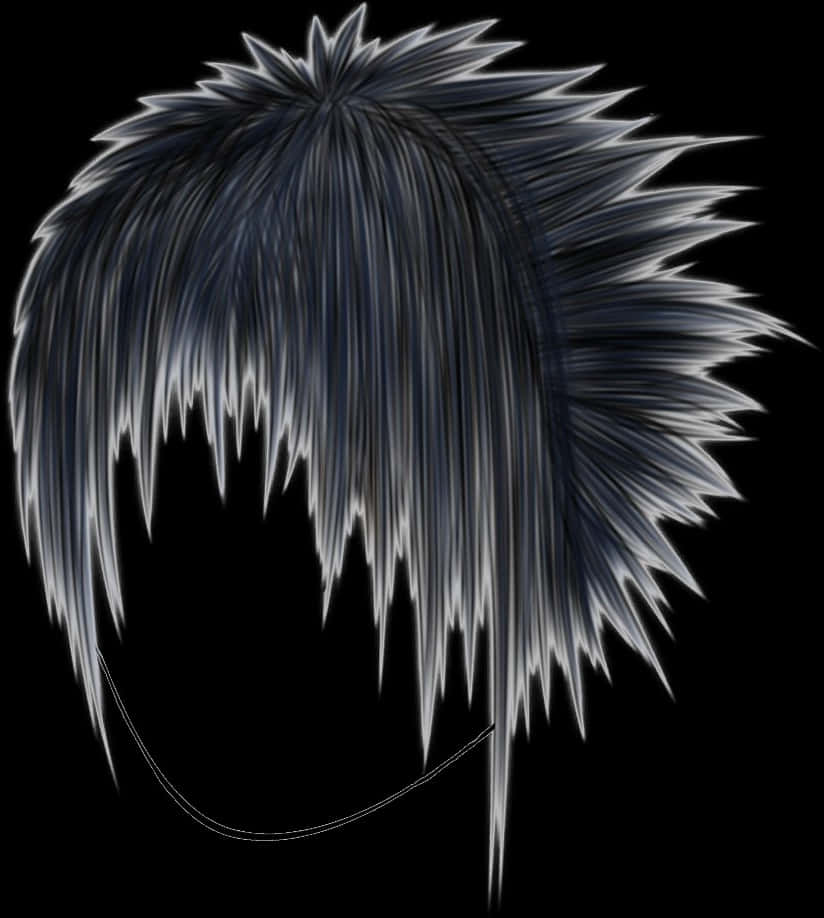 Emo Hairstyle Illustration PNG Image