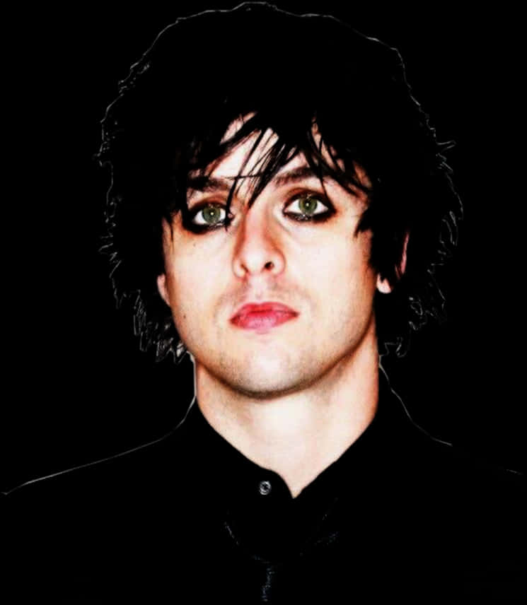 Emo Hairstyle Man Black Background PNG Image