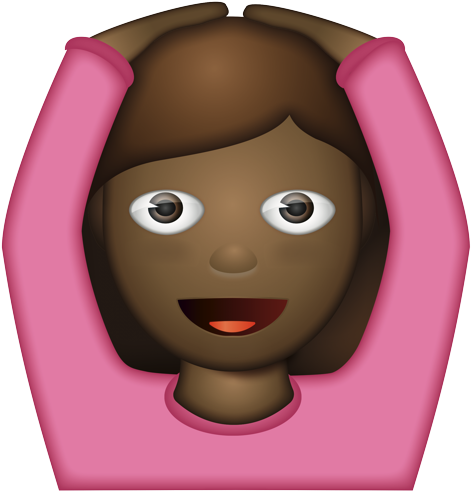 Emoji Girl Holding Head In Hands PNG Image