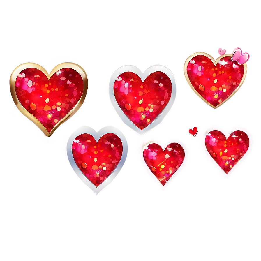 Emoji Hearts With Glitter Png Rvu PNG Image