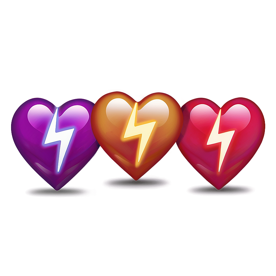 Emoji Hearts With Lightning Png 67 PNG Image