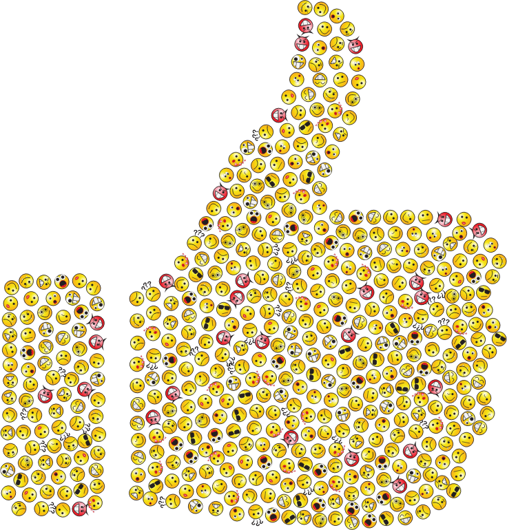 Emoji Mosaic Thumbs Up PNG Image