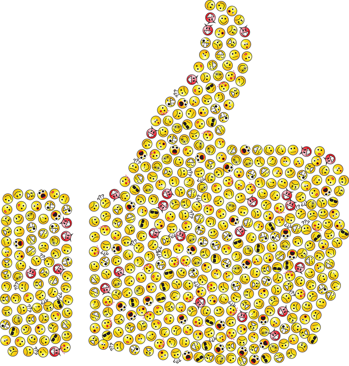 Emoji Thumbs Up Mosaic Art PNG Image