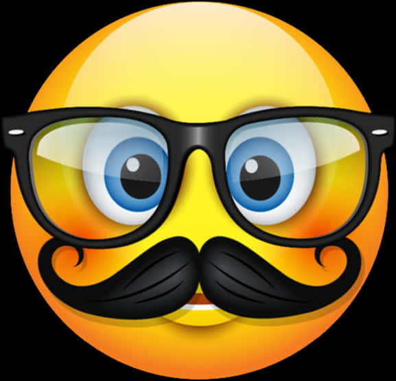 Emojiwith Mustacheand Glasses PNG Image