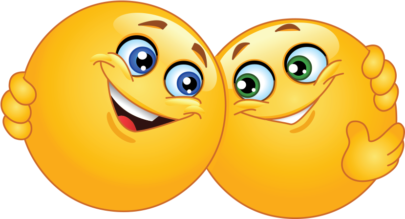 Emoticon Friends Hugging PNG Image