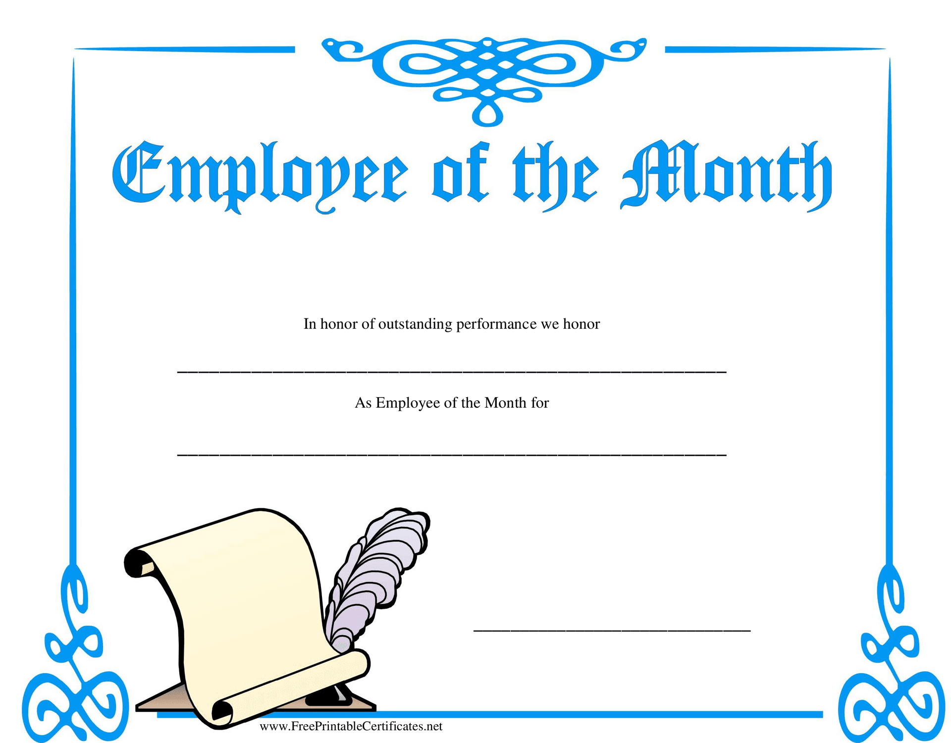 Employeeofthe Month Certificate Template PNG Image