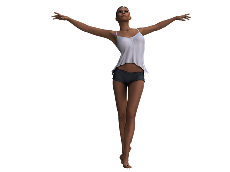 Empowered Female Pose3 D Model PNG Image