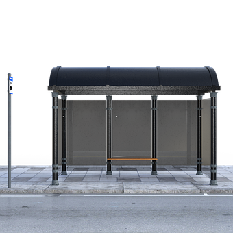 Empty Bus Stop Night Scene PNG Image