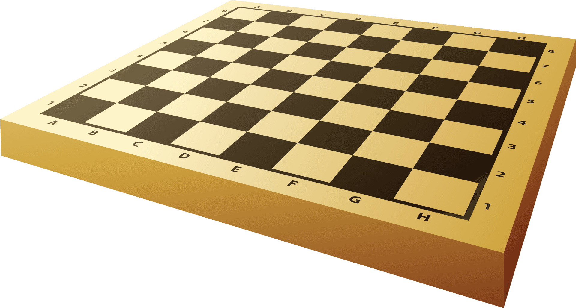 Empty Chessboard Perspective View PNG Image