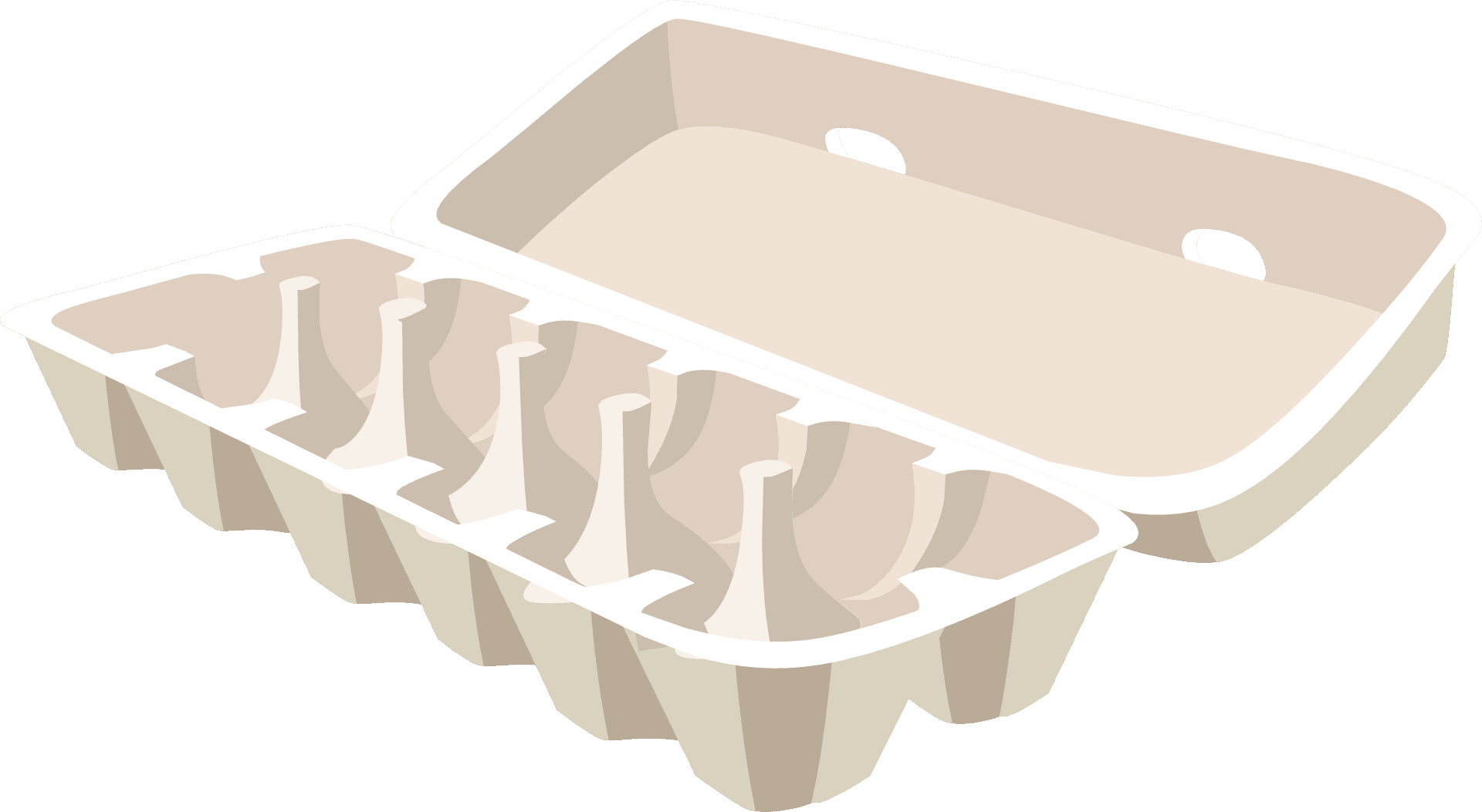 Empty Egg Carton Illustration PNG Image