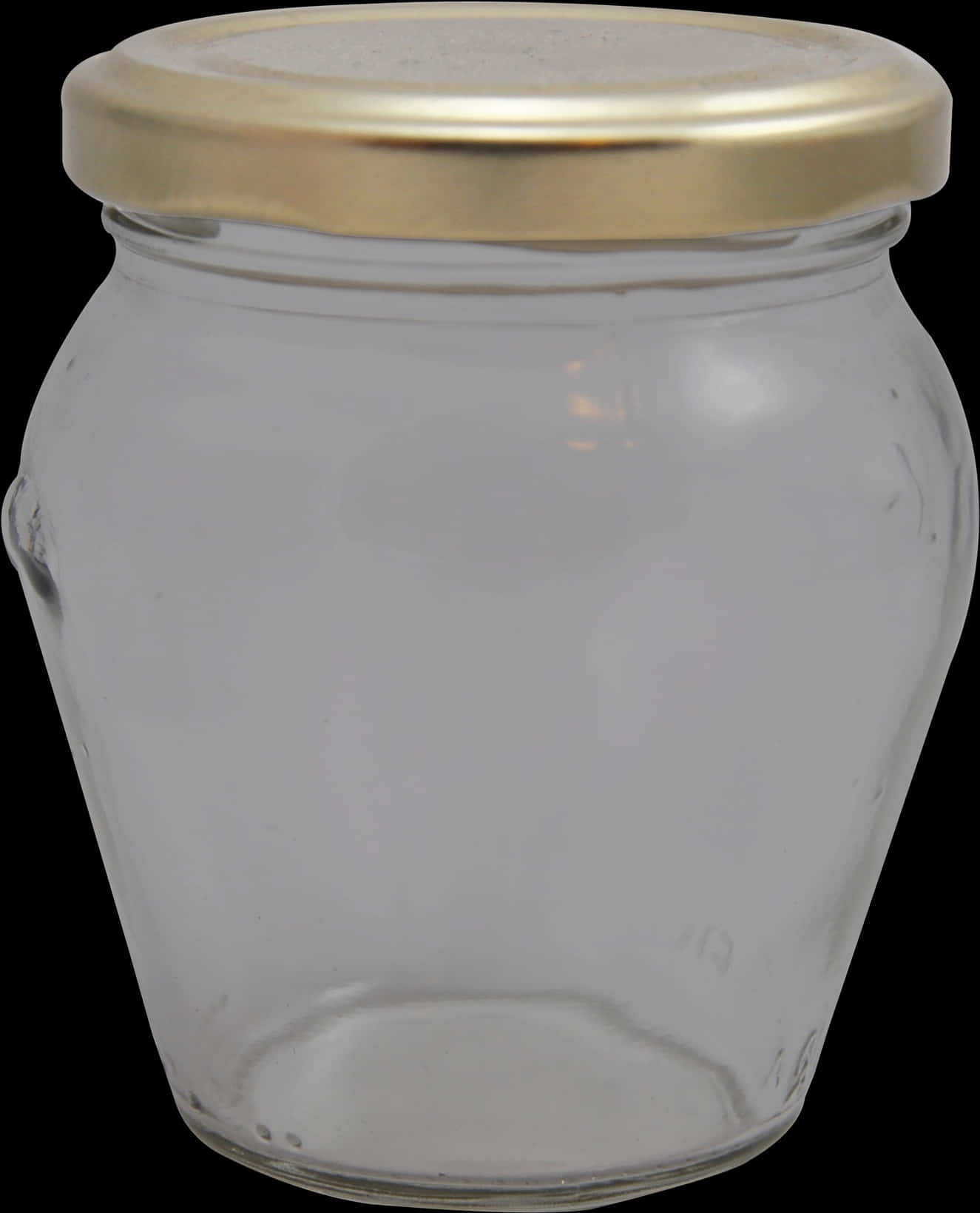 Empty Glass Jarwith Gold Lid PNG Image