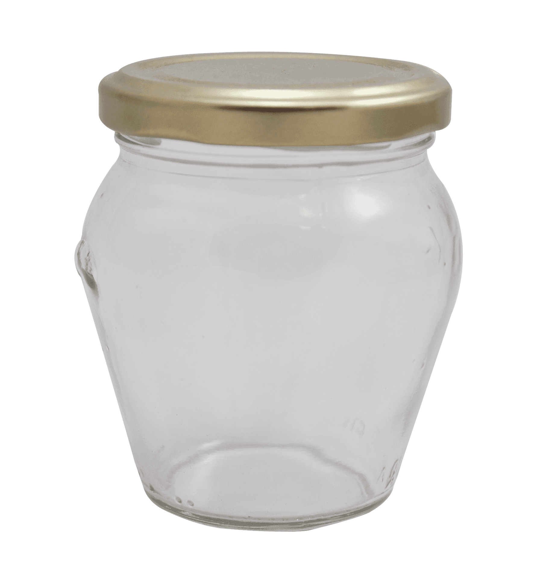 Empty Glass Jarwith Gold Lid PNG Image