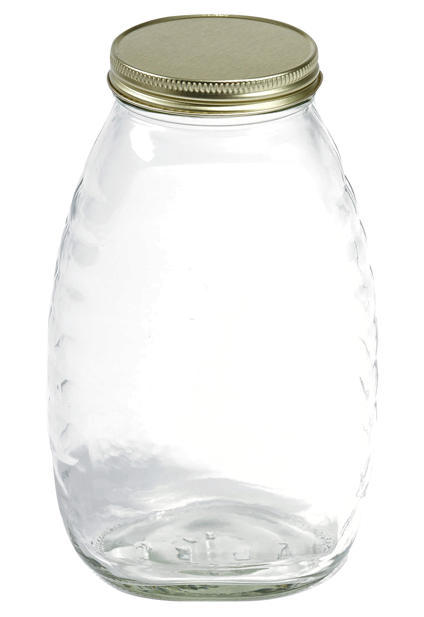 Empty Glass Jarwith Gold Lid PNG Image